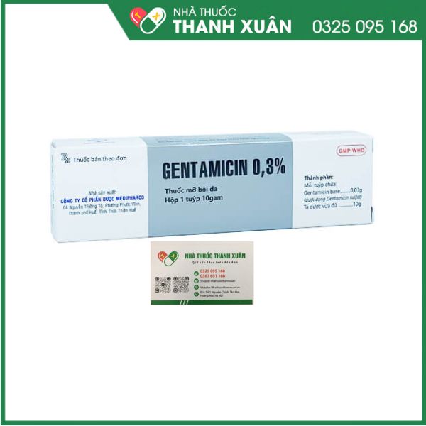 Gentamicin 0.3% điều trị nhiễm khuẩn da